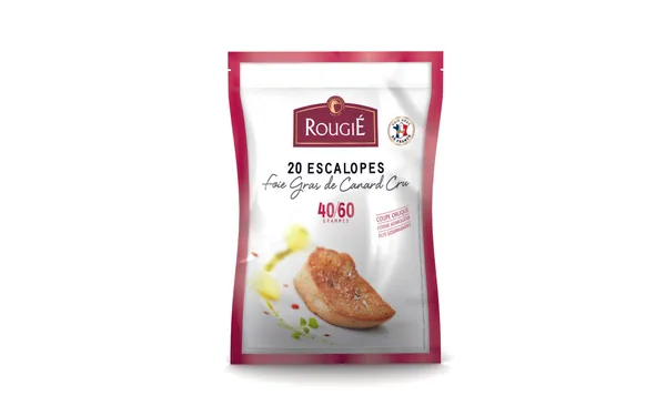 Šaldytos ančių kepenėlės ROUGIE, (Foie gras), pjaustytos, 40/60g, ~1 kg