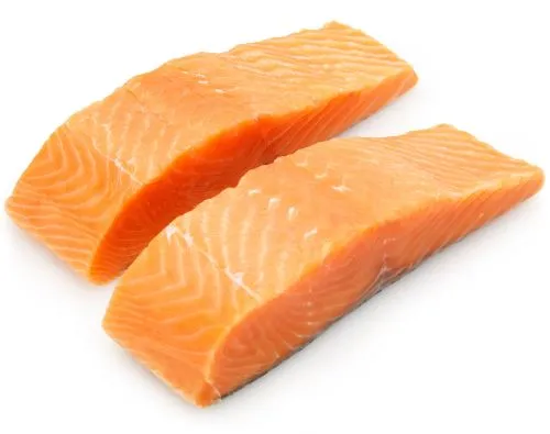 Šaldytos Atlantinių lašišų filė porcijos, su oda, ~150 g