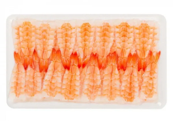 Šaldytos baltakojės blyškiosios EBI krevetė sušiams SEA,4L,8,6-9,0cm,195g