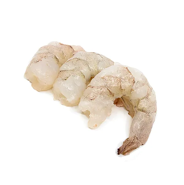 Šaldytos baltakojės blyškiosios krevetės, lukštentos, su uodega, nevirtos 31/40, 20 % glazūra, 1kg