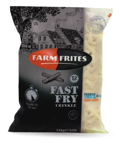 Šaldytos bulvės FARM FRITES, 90 s., vingiuotos, 2,5 kg