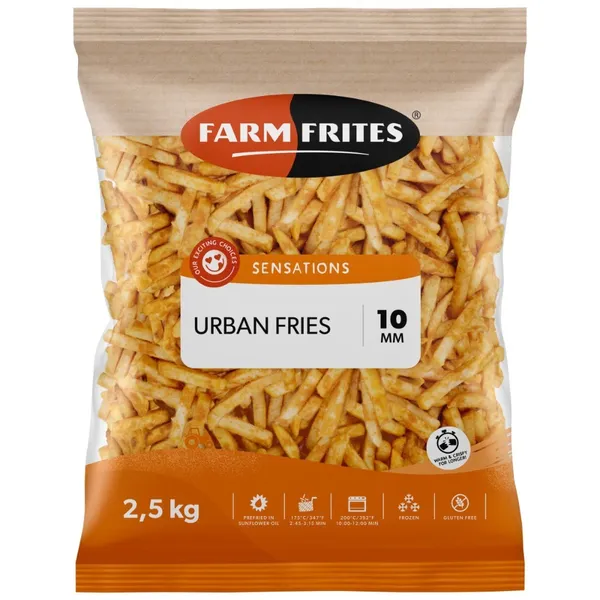 Šaldytos bulvytės Farm Frites Urban Fries 10mm 2,5kg 487.002