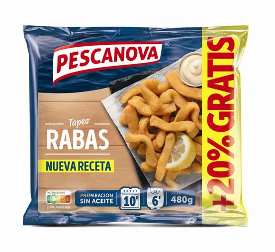 Šaldytos kalmarų juostelės tešloje PESCANOVA  Tapeo Rabas, 480 g