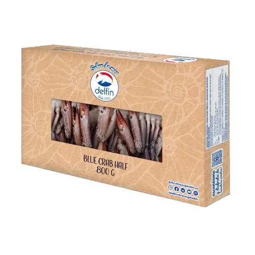 Šaldytos melsvakojo krabo plaukiko pusės, 20% glazūra, 800 g