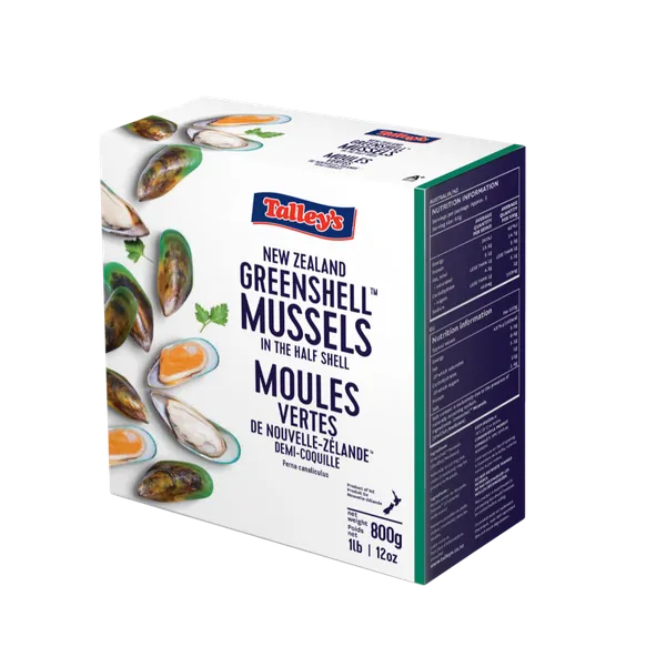 Šaldytos rantuotosios midijos Talley's,su puse kiauto,30/45,800 g