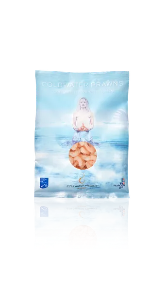 Šaldytos šiaurinės dryžakojės krevetės,virtos,lukštentos,200/300,20% glazūros, 200g/160g
