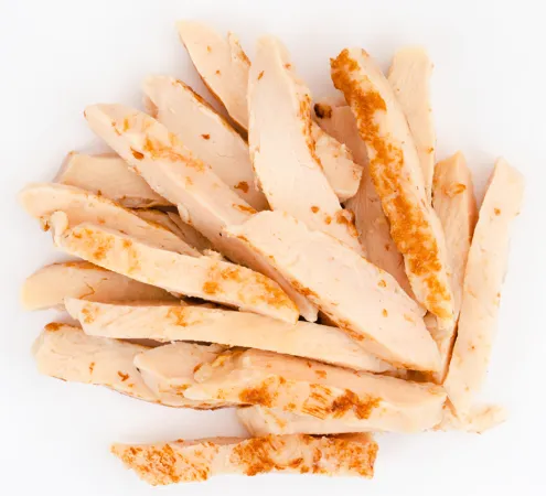 Šaldytos virtos keptos vištienos filė juostelės 12 mm HENY, HALAL, 1 kg