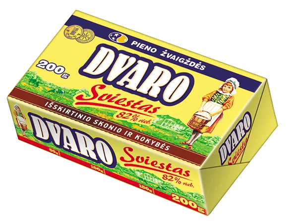 Saldžios grietinėlės sviestas DVARO, 82%, 200 g