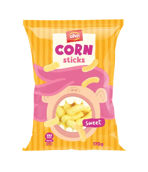 Kukurūzas nūjiņas Oho Ar cukuru 170g