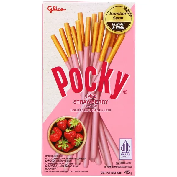 Nūjiņas POCKY ar zemeņu garšu 45g