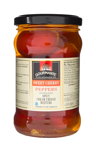 Saldžiosios paprikos GOURMANTE, įdarytos aštriu grietinėlės ir sūrio mišiniu, 280ml