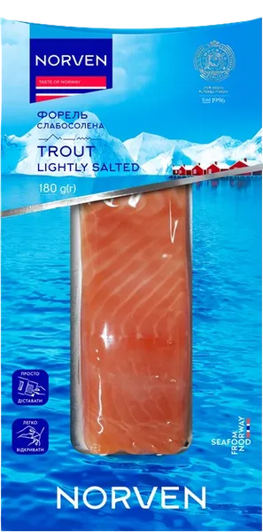 Auksti kūpināta foreles fileja ar ādu 180g, NORVEN