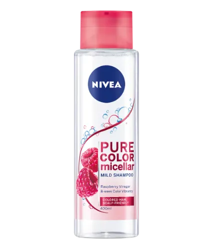 Šampūnas NIVEA, Pure Color, švelnus, micelinis su aviečių actu, 400 ml