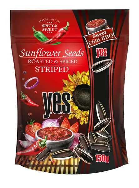 Saulėgrąžos Y.E.S, dryžuotos, sweet čili skonio, 150 g
