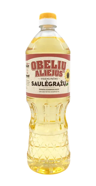 Saulėgrąžų aliejus OBELIŲ, rafinuotas, 0,9l