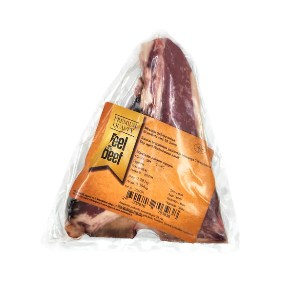 Sausai brandintas 30d+ mėsinio galvijo nugarinės kepsnys Porterhouse, ~500 g
