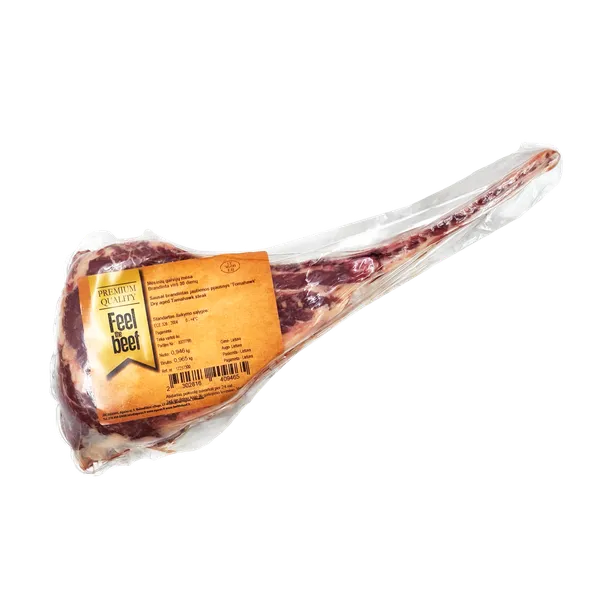 Sausai brandintas 30d+ mėsinio galvijo nugarinės kepsnys Tomahawk, ~1 kg