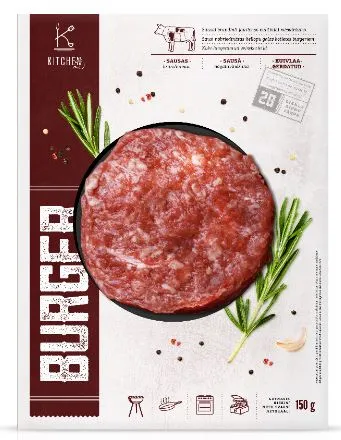 Sausai brandintas jautienos maltinis Mėsainiams, 150g