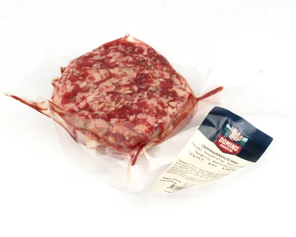 Sausai brandinti 30d+, jautienos burgerių paplotėliai,DOMINO ANGUS, su prieskoniais, 2x190g
