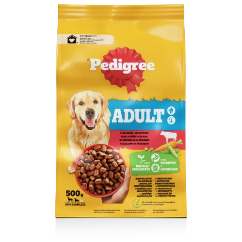 Barība suņiem Pedigree Adult ar lielopu un dārzeņiem 500g