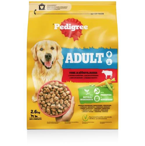 Sausas šunų ėdalas su jautiena ir paukštiena PEDIGREE, 2,6 kg