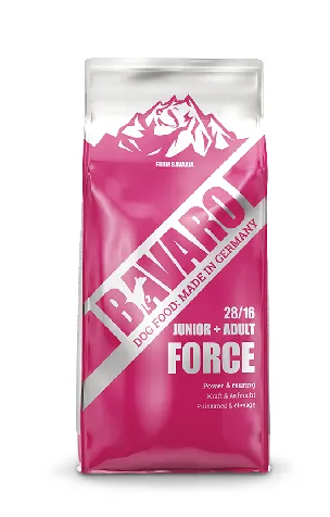 Sausas visavertis pašaras BAVARO Force, aktyviems šunims, 18 kg
