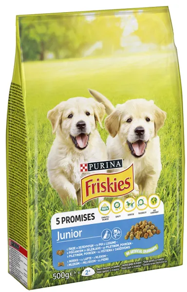 Sausas visavertis pašaras FRISKIES Junior, jauniems šunims, 500 g