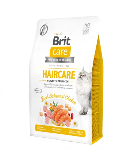 Sausas visavertis pašaras katėms BRIT Care Cat GF Haircare Healthy & Shiny Coat, 2 kg