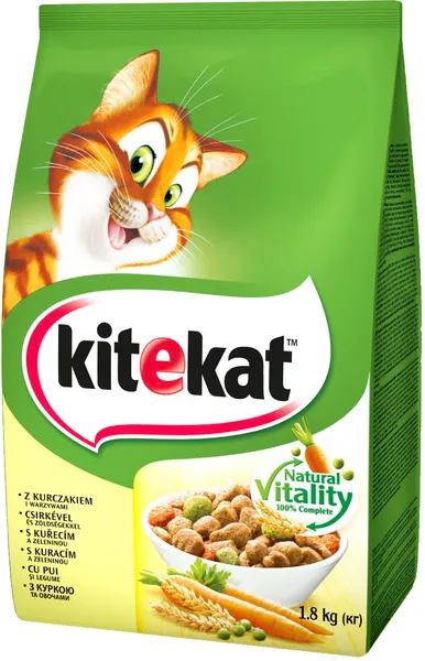 Kitekat ar cāļa gaļu un dārzeņiem 1.8 kg