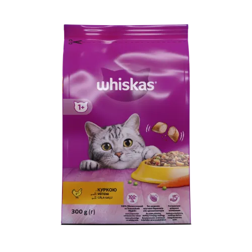 Barība kaķiem Whiskas ar vistas gaļu 300g