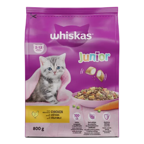 Sausā barība Whiskas ar vistas gaļu kaķēniem 800g