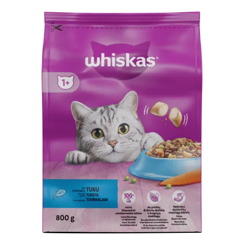 Barība kaķiem Whiskas ar tunci 800g