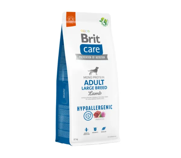 Sausas visavertis pašaras šunims BRIT CARE HP Adult LB Lamb and Rice, 12 kg