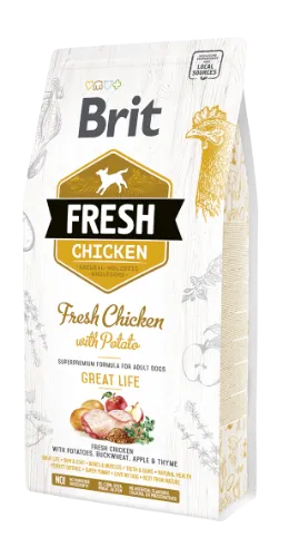 Sausas visavertis pašaras šunims BRIT, Fresh Chicken with Potato, Adult, 2,5 kg