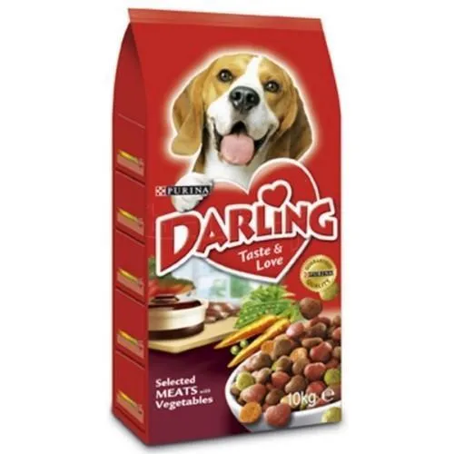 Sausas visavertis pašaras šunims DARLING, su mėsa ir daržovėmis, 10 kg