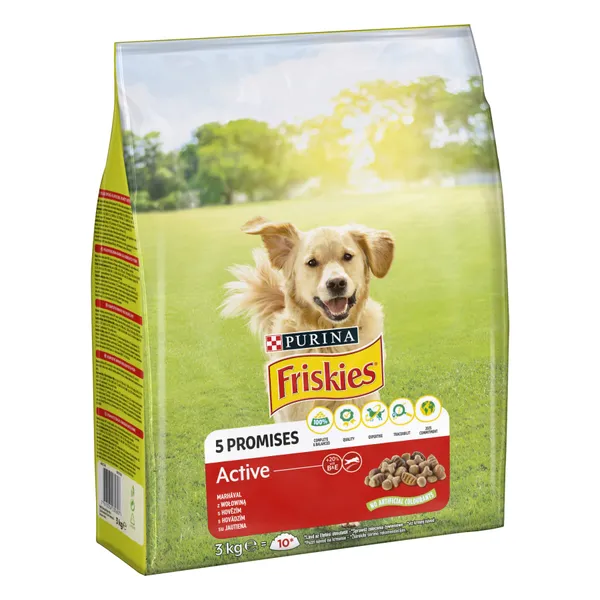 Sausas visavertis pašaras šunims FRISKIES Active Dog su jautiena, 3kg