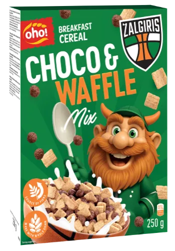 Sausi pusryčiai OHO! Žalgiris Choco and waffle, 250g