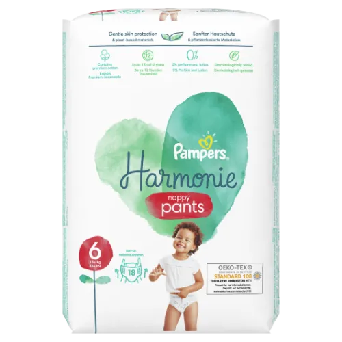 Sauskelnės-kelnaitės PAMPERS Harmonie Pants, Value Pack, 6 dydis, 18 vnt.