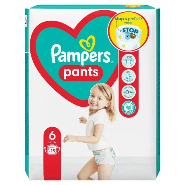 Sauskelnės-kelnaitės PAMPERS Pants, Carry Pack, 6 dydis, 19 vnt.