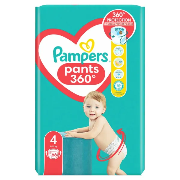 Sauskelnės-kelnaitės PAMPERS Pants, Giant Pack, 4 dydis, 66 vnt.