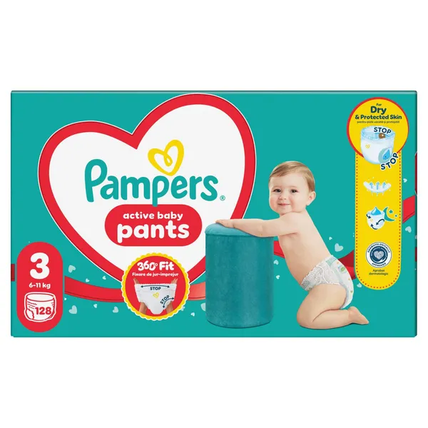 Sauskelnės-kelnaitės PAMPERS Pants, Mega Pack, 3 dydis, 128 vnt.