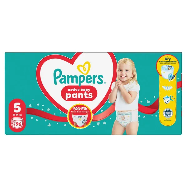 Sauskelnės-kelnaitės PAMPERS Pants, Mega Pack, 5 dydis, 96 vnt.
