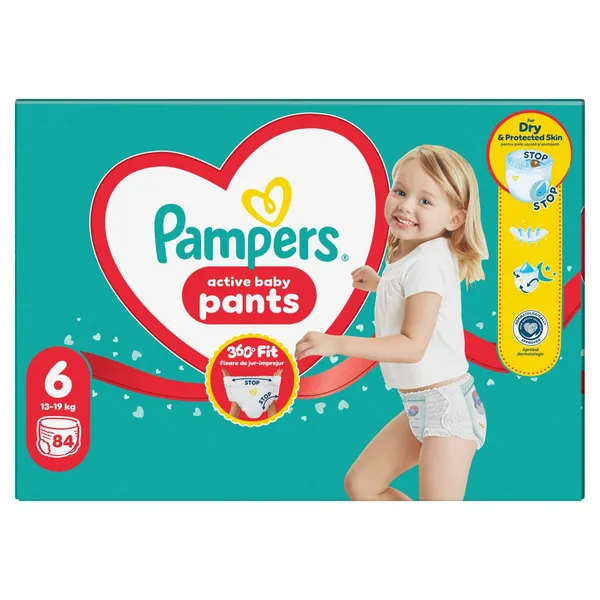 Sauskelnės-kelnaitės PAMPERS Pants, Mega Pack, 6 dydis, 84 vnt.