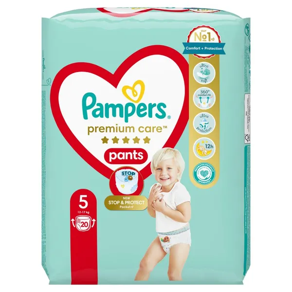 Sauskelnės-kelnaitės PAMPERS Premium Care Pants, Carry Pack, 5 dydis, 20 vnt.
