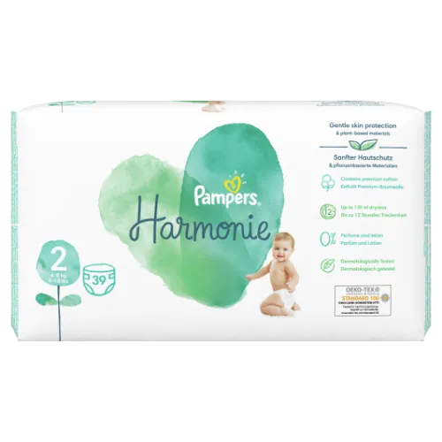 Sauskelnės PAMPERS Harmonie, Value Pack, 2 dydis, 39 vnt.