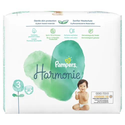 Sauskelnės PAMPERS Harmonie, Value Pack, 3 dydis, 31 vnt.