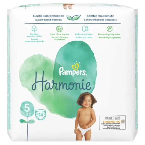 Sauskelnės PAMPERS Harmonie, Value Pack, 5 dydis, 24 vnt.