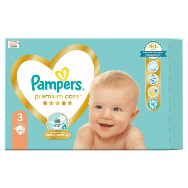 Sauskelnės PAMPERS Premium Care, Mega Box, 3 dydis, 120 vnt.