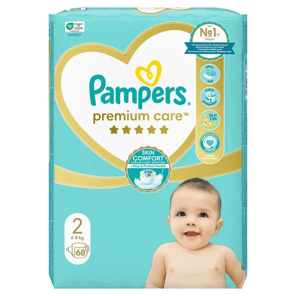 Sauskelnės PAMPERS Premium Care, Value Pack, 2 dydis, 68 vnt.