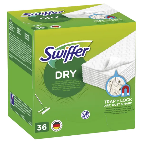 Sausos šluostės SWIFFER, papildymas, 36vnt